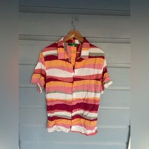 Gyal Bashy Striped Multicolor Shirt Medium BNWT